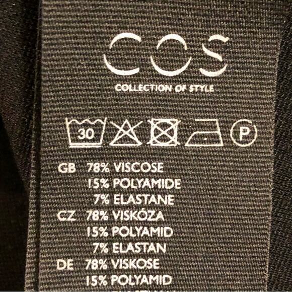 COS black Jersey knit faux wrap dress size S - Picture 5 of 6